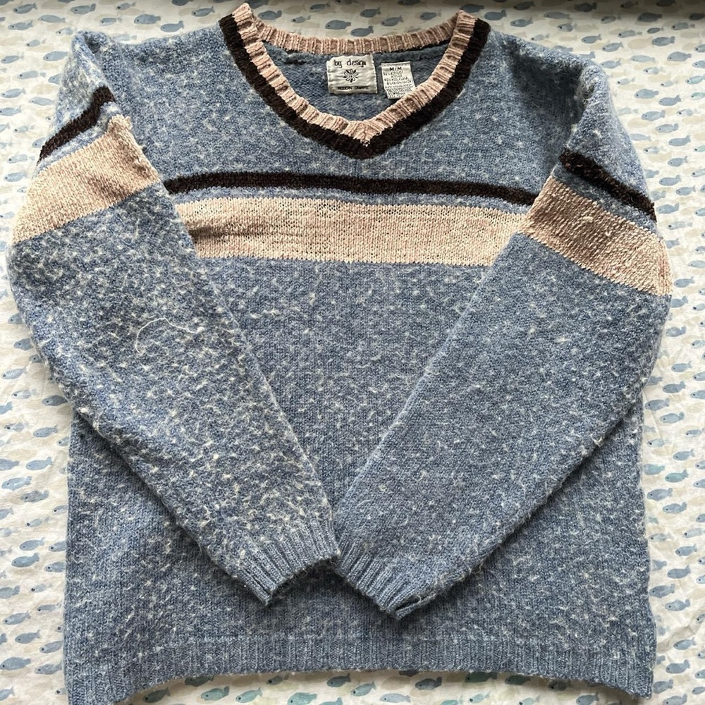 By Design blue black and white sweater